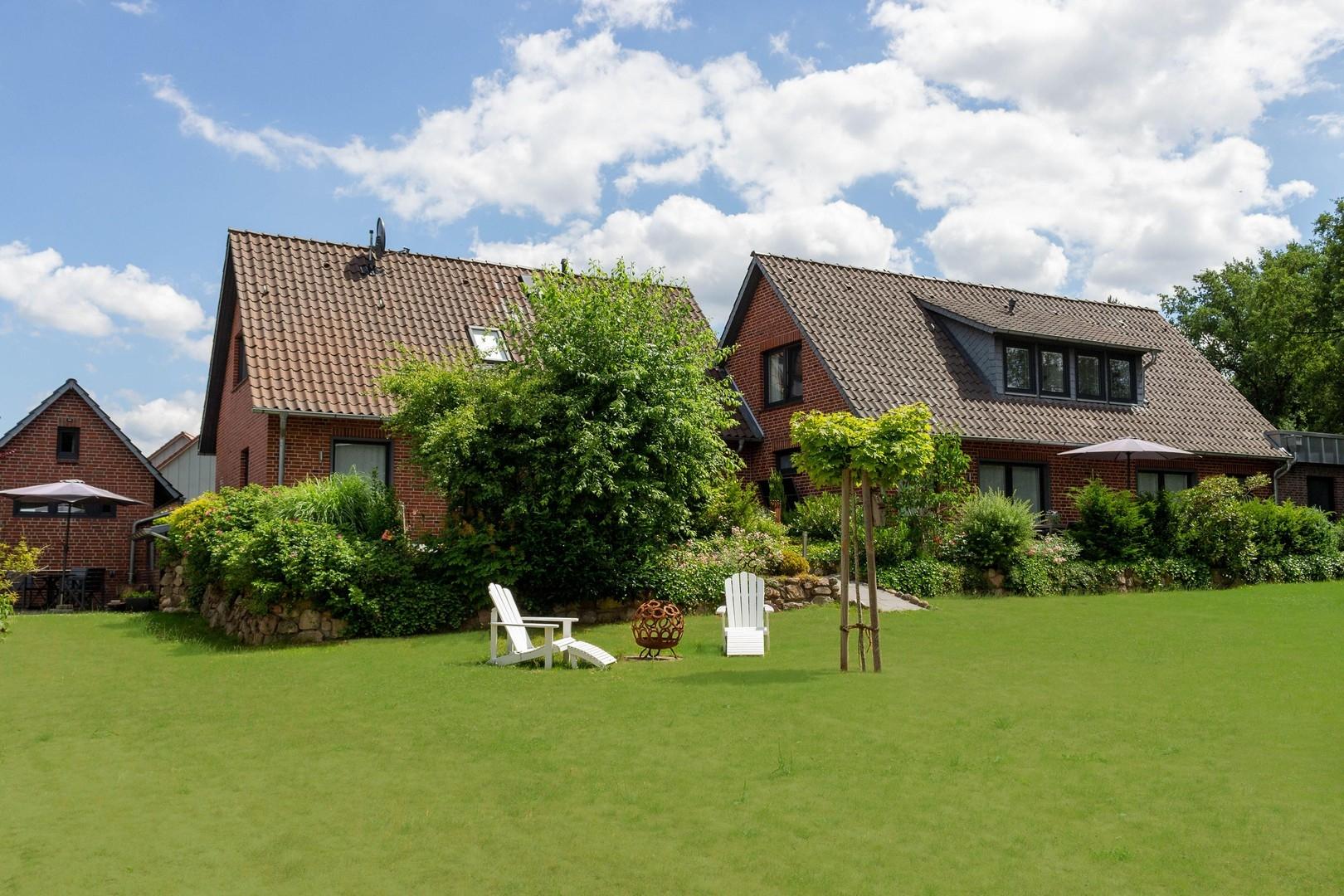Gartenansicht Häuser