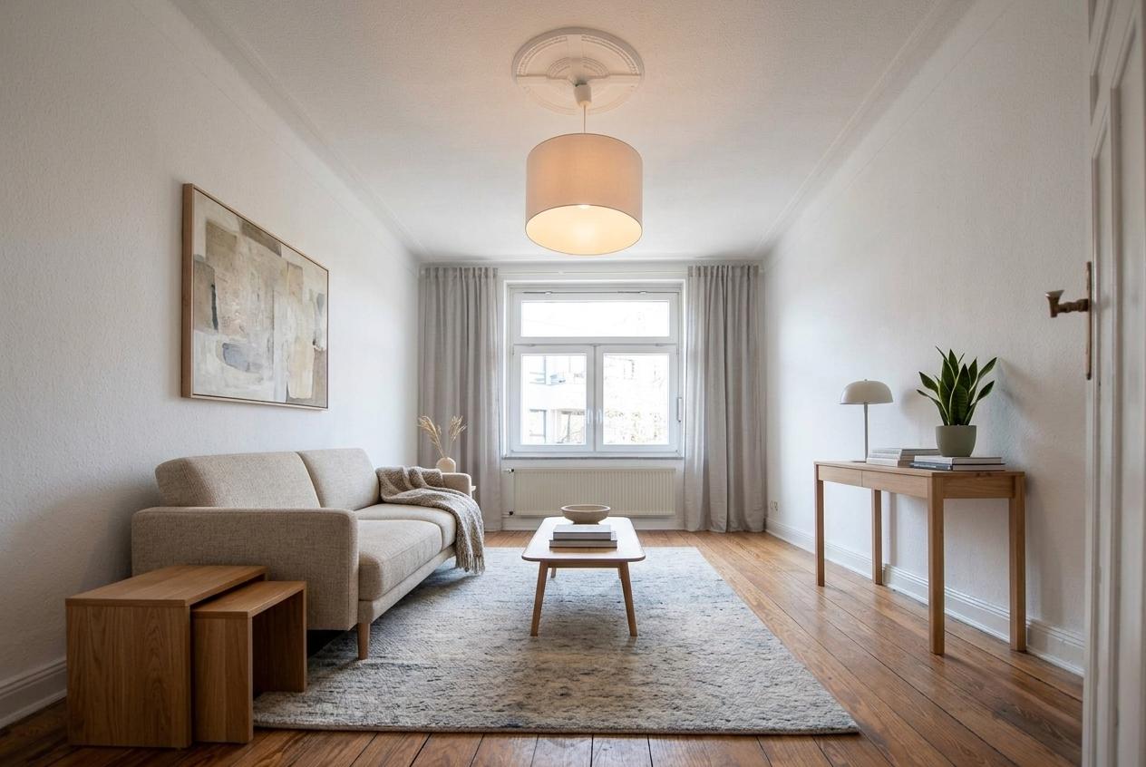 Einrichtungs-Vorschlag Wohnzimmer (KI-Info)