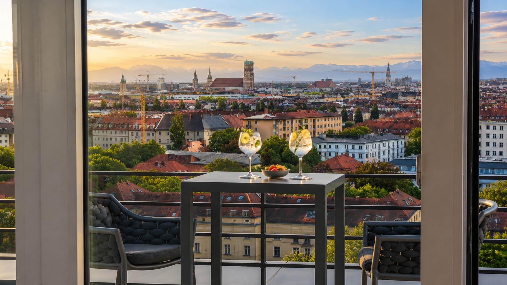 Skyline-Feeling mit Alpenblick