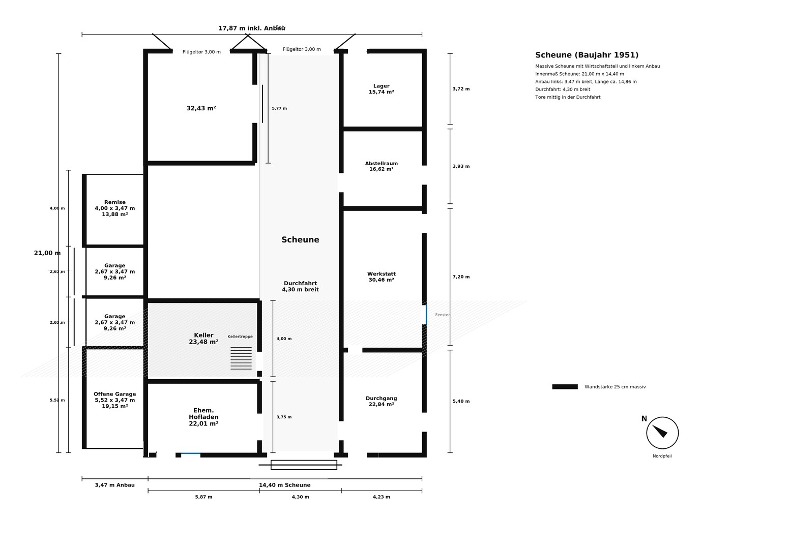 Grundriss Klinkerscheune