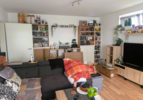 Wohnzimmer, Blick vom Balkon 