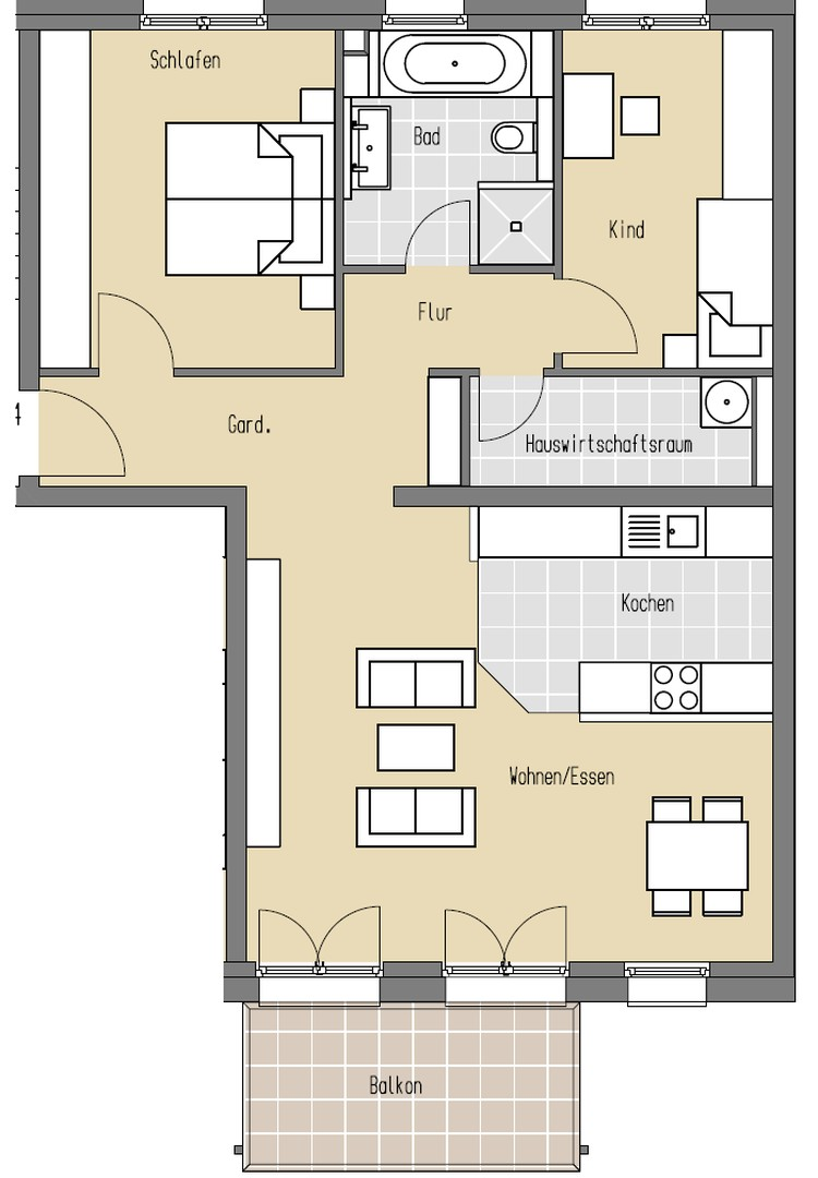 Grundriss der Wohnung 