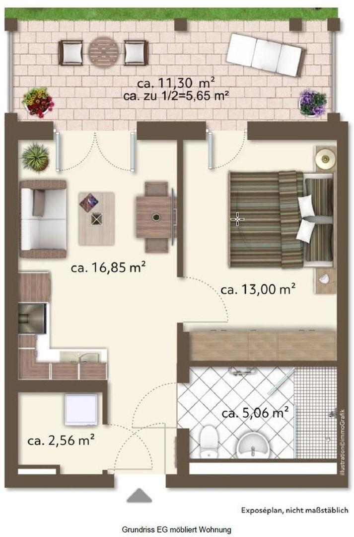 Grundriss EG möbliert