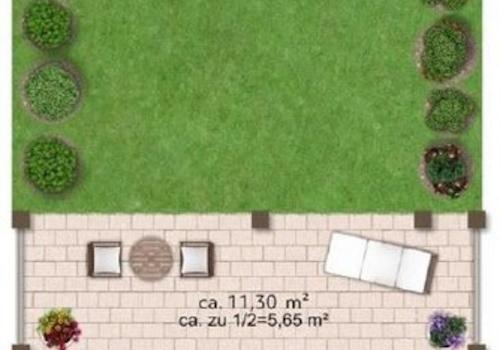 Grundriss EG möbliert/Garten