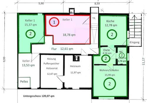 Grundriss UG ELW & Keller