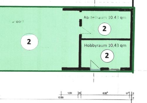 Grundriss Carport mit 2 Zimmer