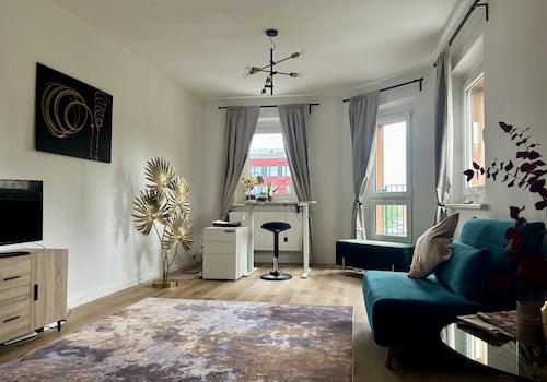 Wohnzimmer mit Spreeblick 