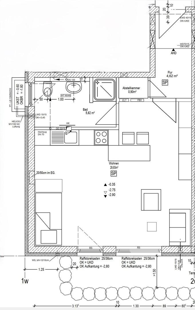 Grundriss mit Beispielmöbeln